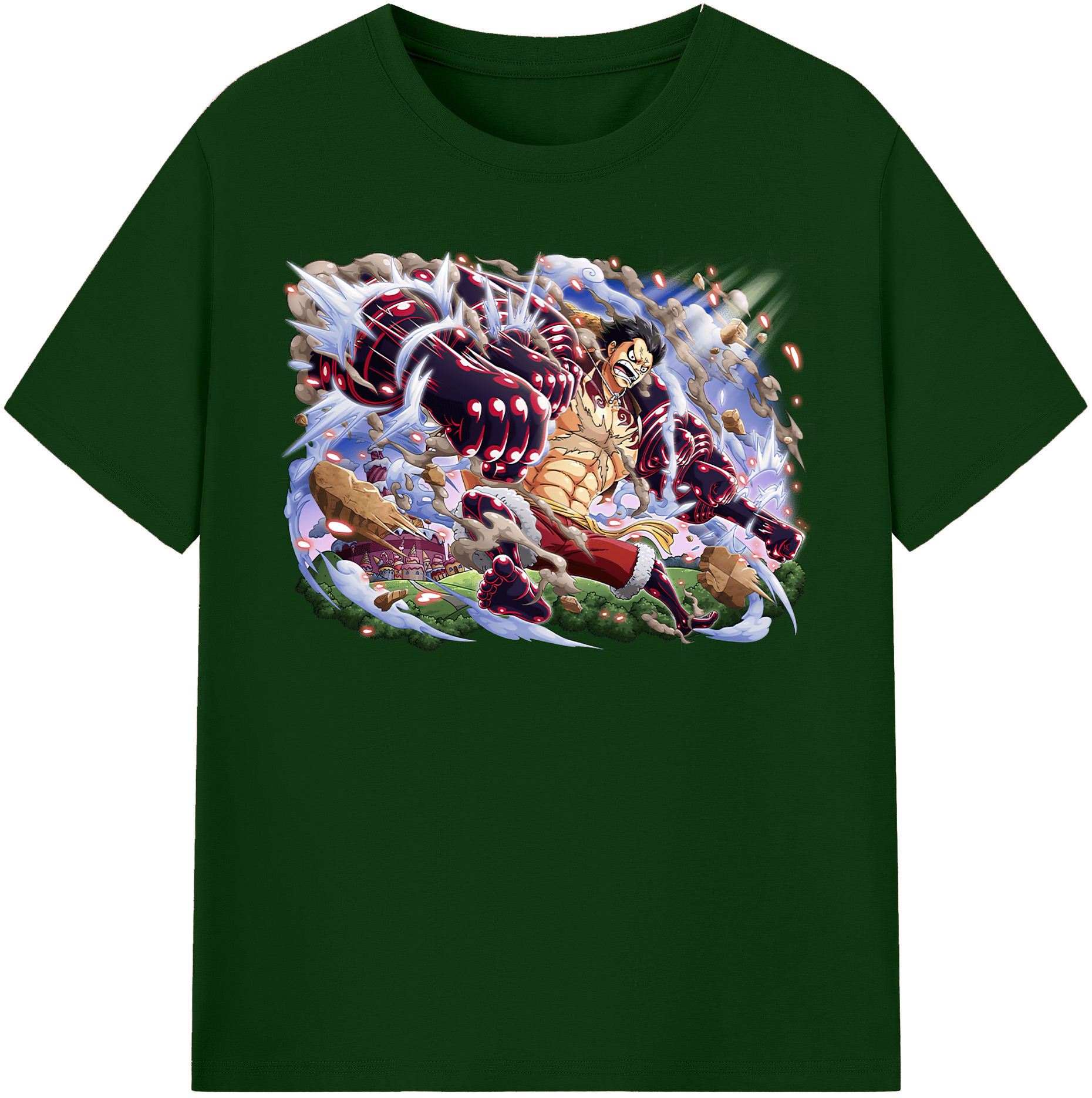 ワンピース モンキー・D・ルフィ ONE PIECE Monkey D. Luffy 綿100％半袖Tシャツ（フロントプリント）